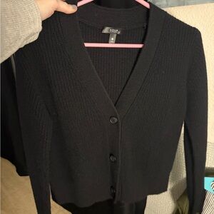 Aqua Classic Black Cardigan Sweater